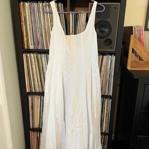 STAUD White Wells Midi Dress